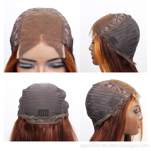 SPARK 10A 150% density Brazilian hair lace front wig, P4 / 27 color pre-picked Viking long hair lace wig, short bob wig